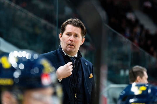 Assistant coach Stefan Klockare of Sweden in the ice hockey