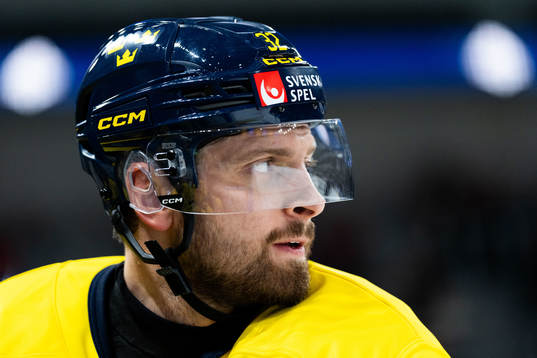 Lukas Bengtsson of Sweden in the ice hockey game between