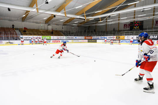 Tjeckiens spelare värmer upp