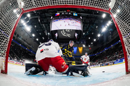 Pontus Andreasson of Sweden in the ice hockey game between