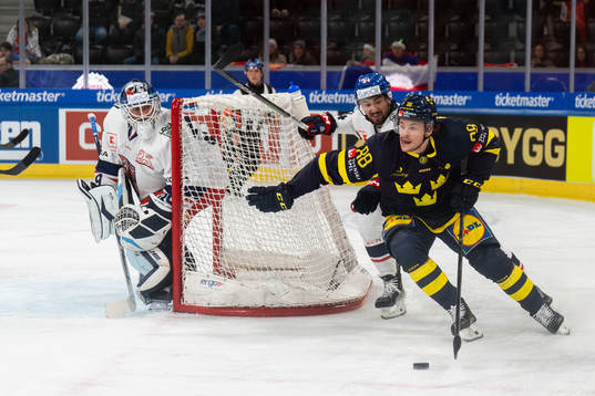 Malte Strömwall in the ice hockey game between Czech