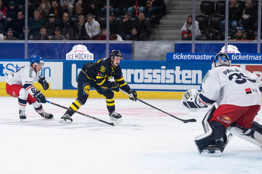 Pontus Andreasson of Sweden in the ice hockey game between
