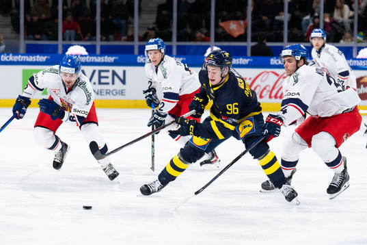 Pontus Andreasson of Sweden in the ice hockey game between