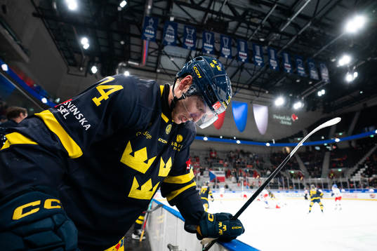 Andreas Borgman of Sweden in the ice hockey game between