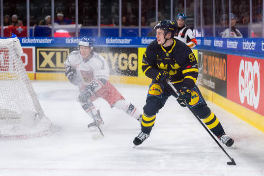 Pontus Andreasson of Sweden in the ice hockey game between