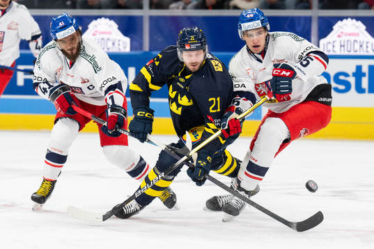 Christoffer Ehn of Sweden in the ice hockey game between