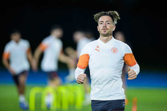 Jack Grealish of Manchester City at a training session