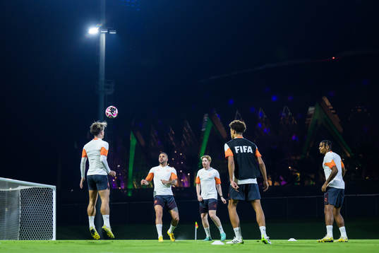 Jack Grealish, Kyle Walker, Kevin de Bruyne and Nathan Ake