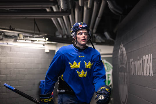 Elias Pettersson of the Swedish under-20 national ice