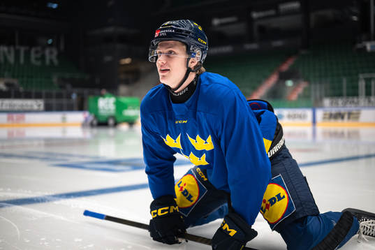Anton Wahlberg of the Swedish under-20 national ice hockey