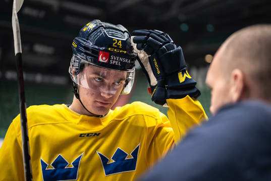 Tom Willander of the Swedish under-20 national ice hockey