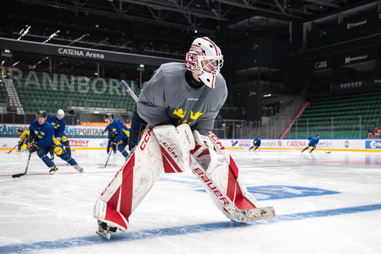 Goaltender Kevin Reidler of the Swedish under-20 national