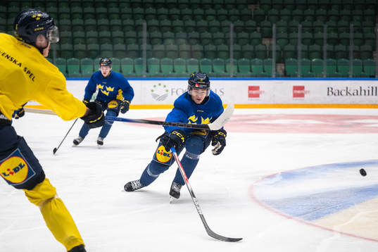 Isac Born of the Swedish under-20 national ice hockey team