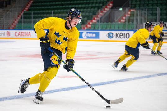 Filip Bystedt of the Swedish under-20 national ice hockey