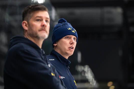 Goaltender coach Viktor Alm of the Swedish under-20