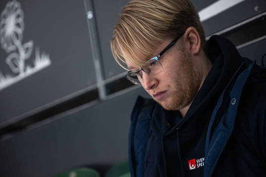 Video coach Jacob Strandberg of the Swedish under-20