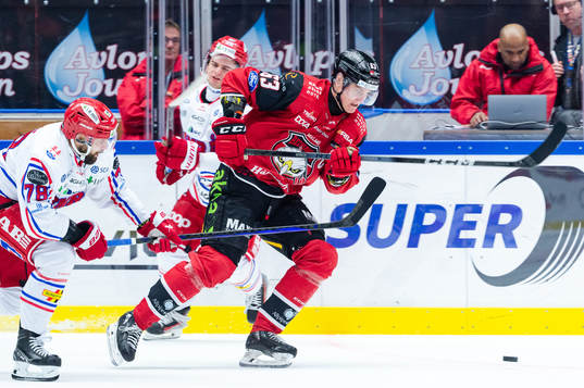 Malmö Redhawks Fredrik Händemark och Timrås Robin Hanzl