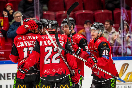 Malmö Redhawks Lauri Pajuniemi jublar