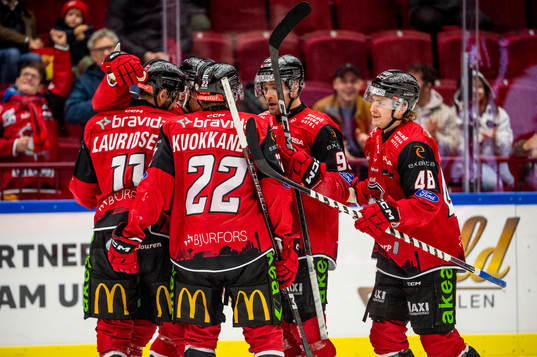 Malmö Redhawks Lauri Pajuniemi jublar