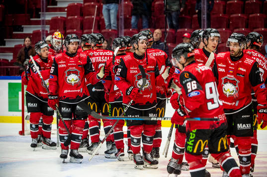 Malmö Redhawks spelare jublar