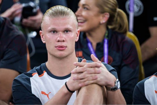 Erling Braut Haaland of Manchester City in the stands