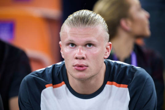 Erling Braut Haaland of Manchester City in the stands