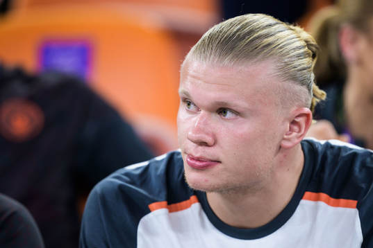 Erling Braut Haaland of Manchester City in the stands