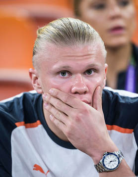 Erling Braut Haaland of Manchester City in the stands