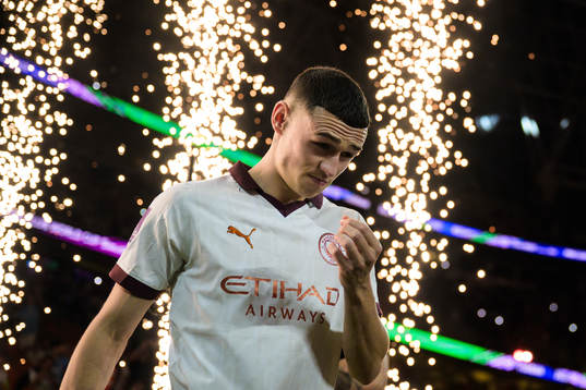 Phil Foden of Manchester City enters the pitch for the FIFA