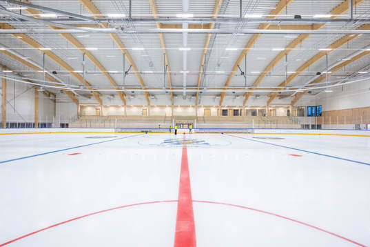 Läktare och is i Slottsskogsrinken