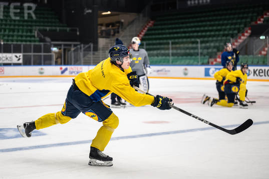 Elias Salomonsson of the Swedish under-20 national ice