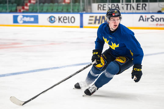Otto Stenberg of the Swedish under-20 national ice hockey