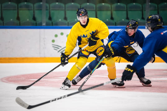 Jonathan Lekkerimäki of the Swedish under-20 national ice