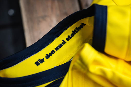 Details of the match jersey of the Swedish under-20
