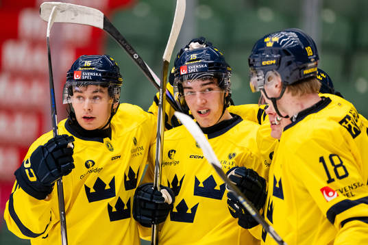 Felix Unger Sörum and David Edstrom of Sweden celebrate