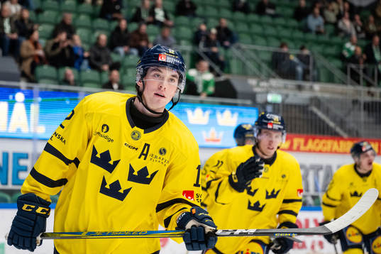 Noah Östlund of Sweden celebrates the 3-0 goal