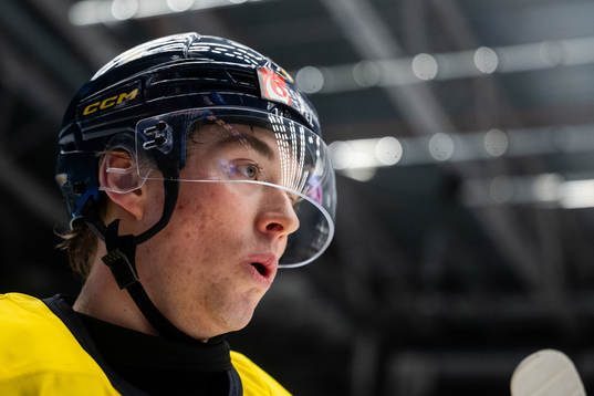Noah Östlund of Sweden celebrates the 3-0 goal