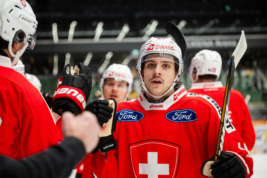Julien Rod of Switzerland celebrates the 3-1 goal