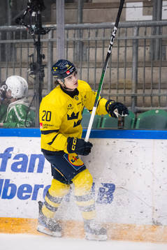 Liam Öhgren of Sweden celebrates the 5-2 goal