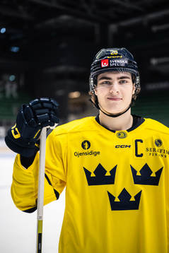 Liam Öhgren of Sweden of the Swedish under-20 national ice