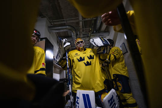 Goaltender Hugo Hävelid of Sweden