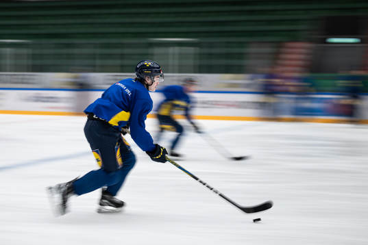Axel Sandin-Pellikka of the Swedish under-20 national ice