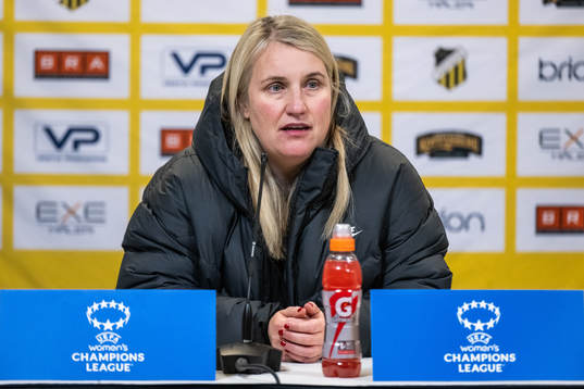 Head coach Emma Hayes at the press conference