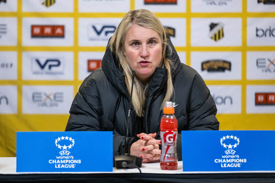Head coach Emma Hayes at the press conference