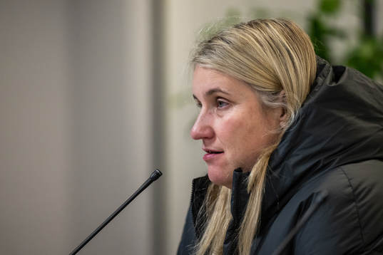 Head coach Emma Hayes at the press conference