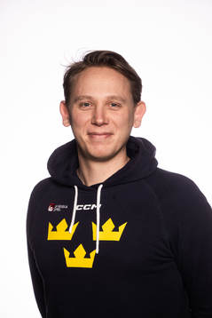 Goaltender coach Viktor Alm of the Swedish under-20