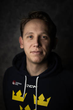 Goaltender coach Viktor Alm of the Swedish under-20