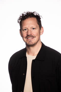 Fredrik Warg, studio Oddset poses for a portrait