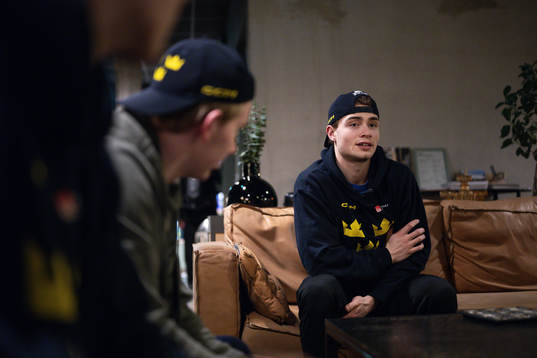 Isac Born of the Swedish under-20 national ice hockey team