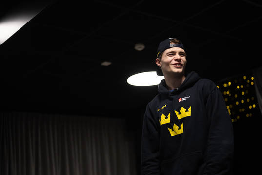 Isac Born of the Swedish under-20 national ice hockey team
